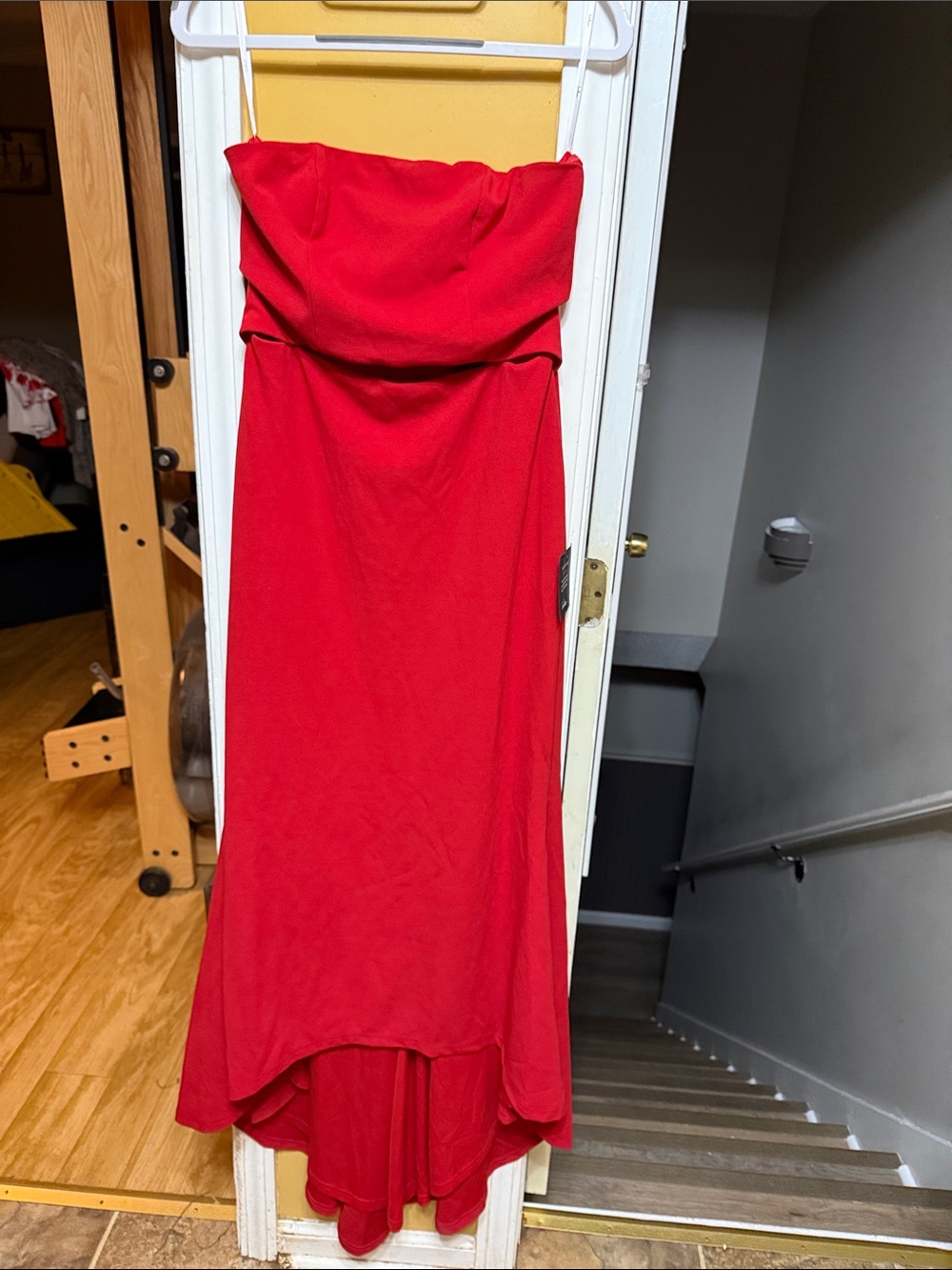 NWT Lulu's Strapless High-Low Red Maxi Dress Formal Evening Gown